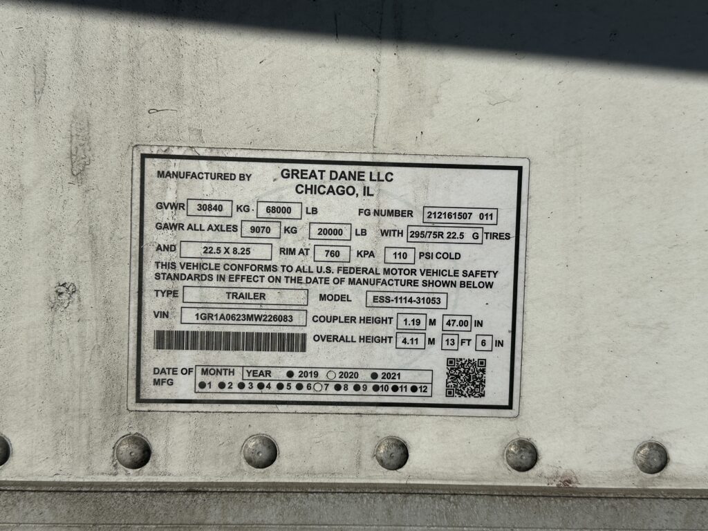 2021 53′ x 102″ Great Dane – Reefer — T17861